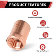 3/4" C x 1/2" FNPT Copper Female Adapter