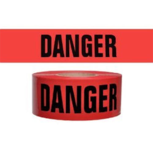 3" X 500' Red Reinforced 7 Mil Danger Tape