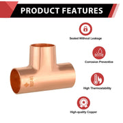30 Pcs 2" X 2" X 2" Copper Tee at Wholesale Price