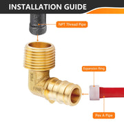 PEX A Expansion 3/4" PEX x 3/4" Male NPT Elbow (Lead Free)
