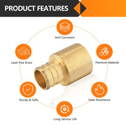 PEX-B Crimp 3/4" PEX x 3/4" Female Copper Sweat Sweat Coupling (Lead Free)
