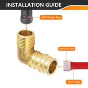 PEX A Expansion 3/4" PEX x 1/2" Male NPT Elbow (Lead Free)