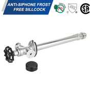 1/2" Push Fit x 3/4" Hose Bibb, 8" Anti Siphon Frost Free Sillcock
