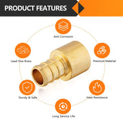 30 Pcs PEX-B Crimp 1/2" PEX x 1/2" Female Copper Sweat Sweat Coupling (Lead Free)