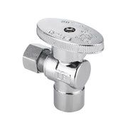 10 Pcs 1/2" Sweat x 3/8" OD Compr. Angle Stop Valve, 1/4 Turn (Lead Free)