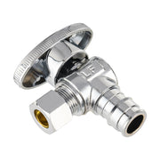 10 Pcs 1/2" PEX Expansion x 3/8" OD Compr. Angle Stop Valve, 1/4 Turn (Lead Free)
