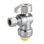 10 Pcs 1/2" Push Connect x 3/8" Compr. Angle Stop Valve, New Handle (Lead Free)