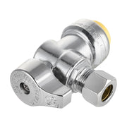 10 Pcs 1/2" Push Connect x 3/8" Compr. Angle Stop Valve, New Handle (Lead Free)