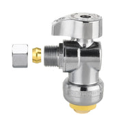 10 Pcs 1/2" Push Connect x 3/8" Compr. Angle Stop Valve, New Handle (Lead Free)