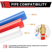 1/2" PEX Crimp X 1/2" Sweat Ball Valve, Blue (Lead Free)
