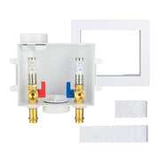 10 Pcs 1/2" Copper Press Inlet, Washing Machine Outlet Box, with SS Water Hammer Arrestor, Center Drain