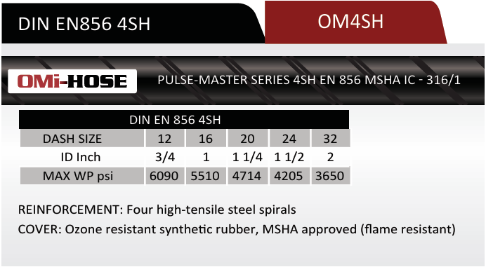 4SH-12 | 3/4" 4SH Spiral Hydraulic Hose, 6090 Max WP PSI