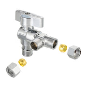 1/2" Pex-a Expansion (F1960) Inlet x 3/8" OD Compr. x 3/8" OD Compr. Split, Angle Stop Valve, Quarter Turn (Lead Free)