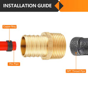 PEX-B Crimp 1" PEX x 3/4" Male Threaded Adapter (Lead Free)