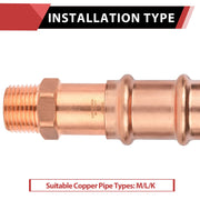 1" FTG Press x 3/4" Male Threaded Copper Street Adapter (Lead Free)