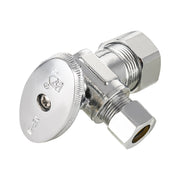 1/2" Nominal (5/8" OD) Compr. x 3/8" OD Compr. Angle Stop Valve, 1/4 Turn (Lead Free)