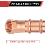 1" FTG Press x 3/4" Female Threaded Street Copper Adapter (Lead Free)