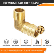 PEX A Expansion 3/4" PEX x 1/2" Male NPT Elbow (Lead Free)