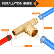 PEX-B Crimp 1/2" PEX x 1/2" PEX x 3/4" PEX Reducing Tee (Lead Free)