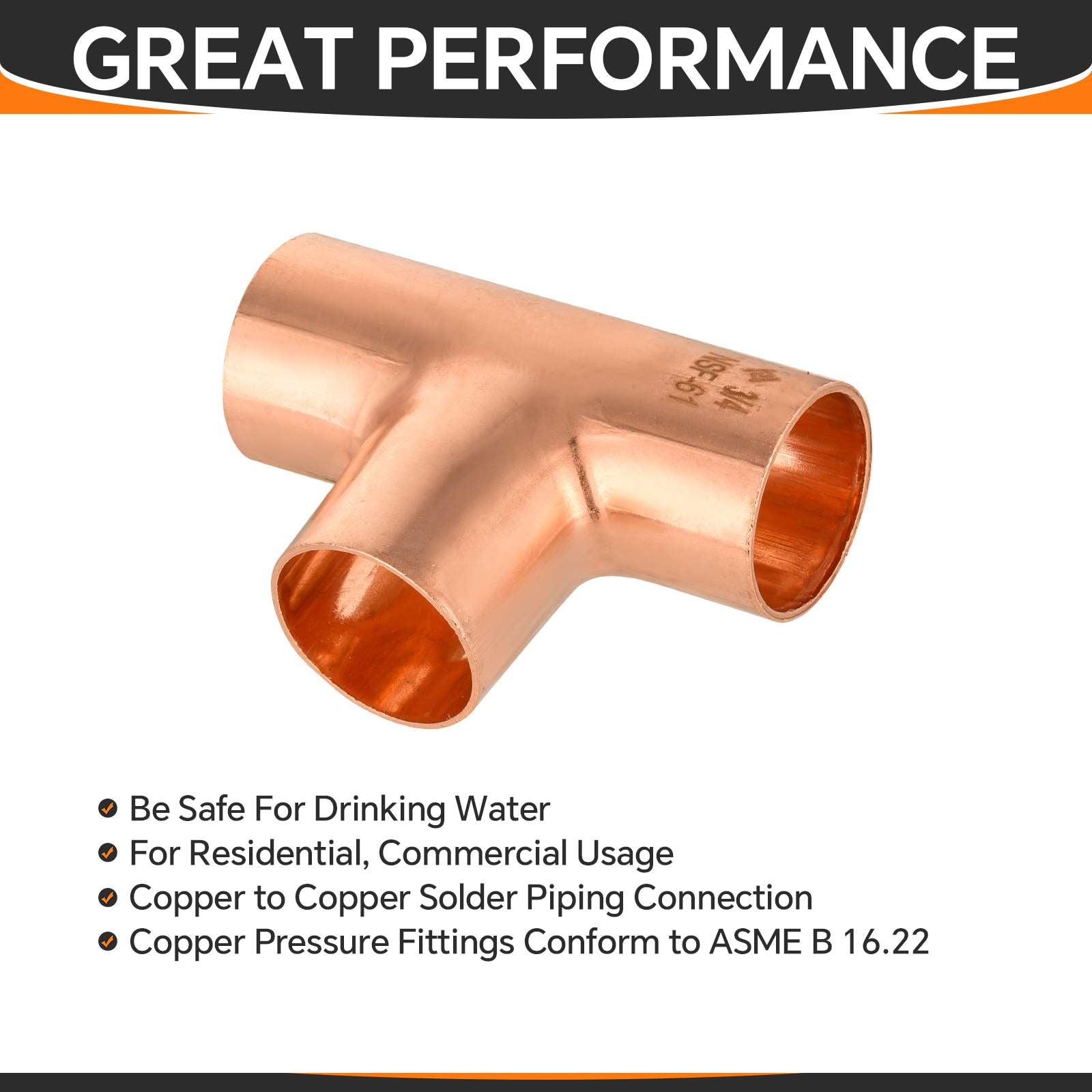 3/4" x 3/4" x 3/4" Copper Tee