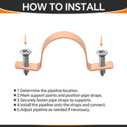 1" Copper Pipe Straps, Two Hole