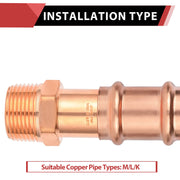 30 Pcs 1" FTG Press Copper x Male Threaded Street Adapter (Lead Free)