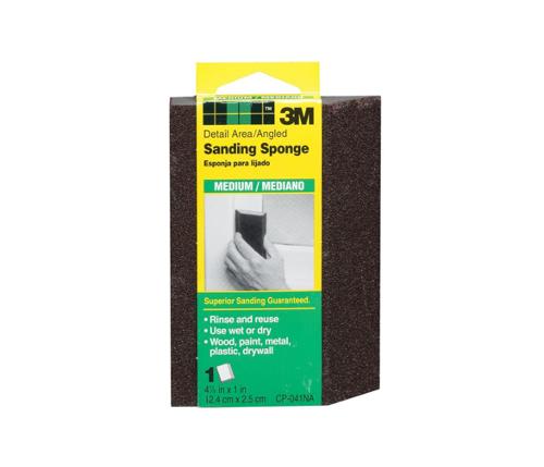 4 7/8 in x 2 7/8 in x 1 in 3M Detail Area/Angled Sanding Sponge - Medium