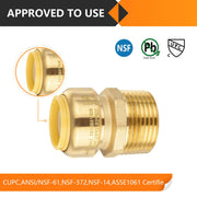 1/2" x 3/4" M Push Fit Male Adapter