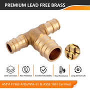 PEX A Expansion 1/2" x 1/2" x 3/4" PEX Expansion Reducing Tee (Lead Free)