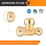 3/4" x 1/2" x 3/4" Push Fit Tee