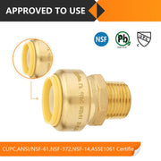 3/4" x 1/2" M Push Fit Male Adapter