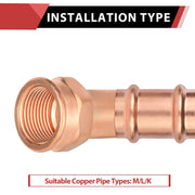 30 Pcs 1/2"  FTG Press x 1/2" Female Threaded Copper Street Adapter (Lead Free)