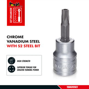 Teng Tools 1/2 Inch Drive Tamper Proof Torx TPX Chrome Vanadium Sockets