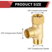 3/8" Compr. x 3/8" Compr. x 3/8" Brass Tee Adapter