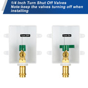 10 Pcs 1/2" Copper Press Inlet, Ice Maker Outlet Box, with Installed 1/4 Turn Ball Valve