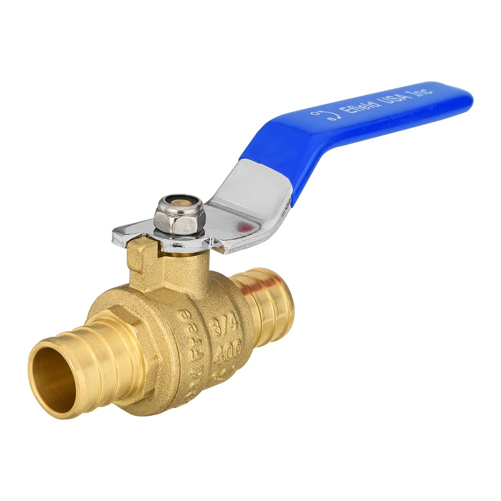 1/2" PEX Crimp X 1/2" MNPT Ball Valve, Blue (Lead Free)