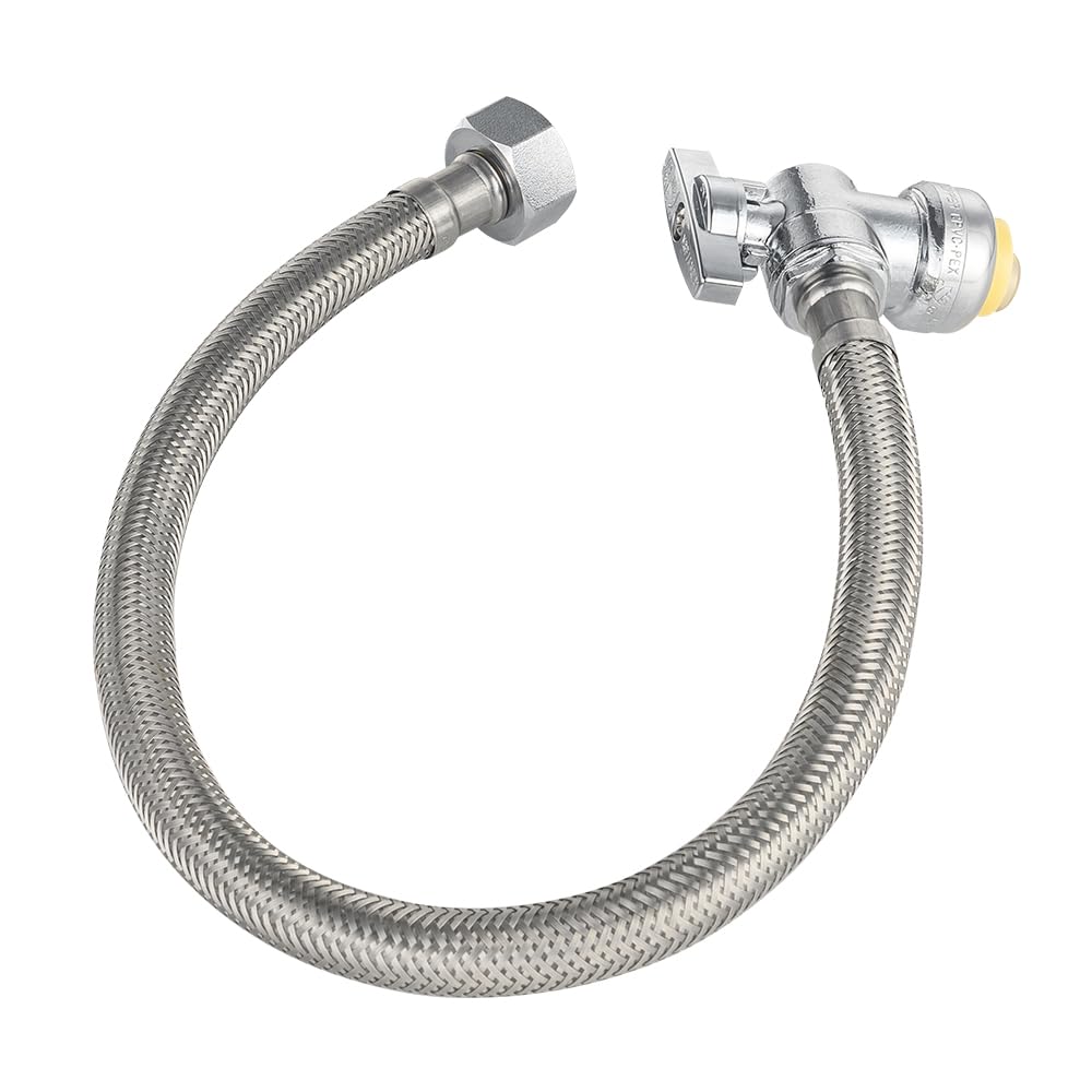 10 Pcs 18" 1/2" Push x 1/2" FIP Faucet Hose Connector,1/4-Turn, Angle