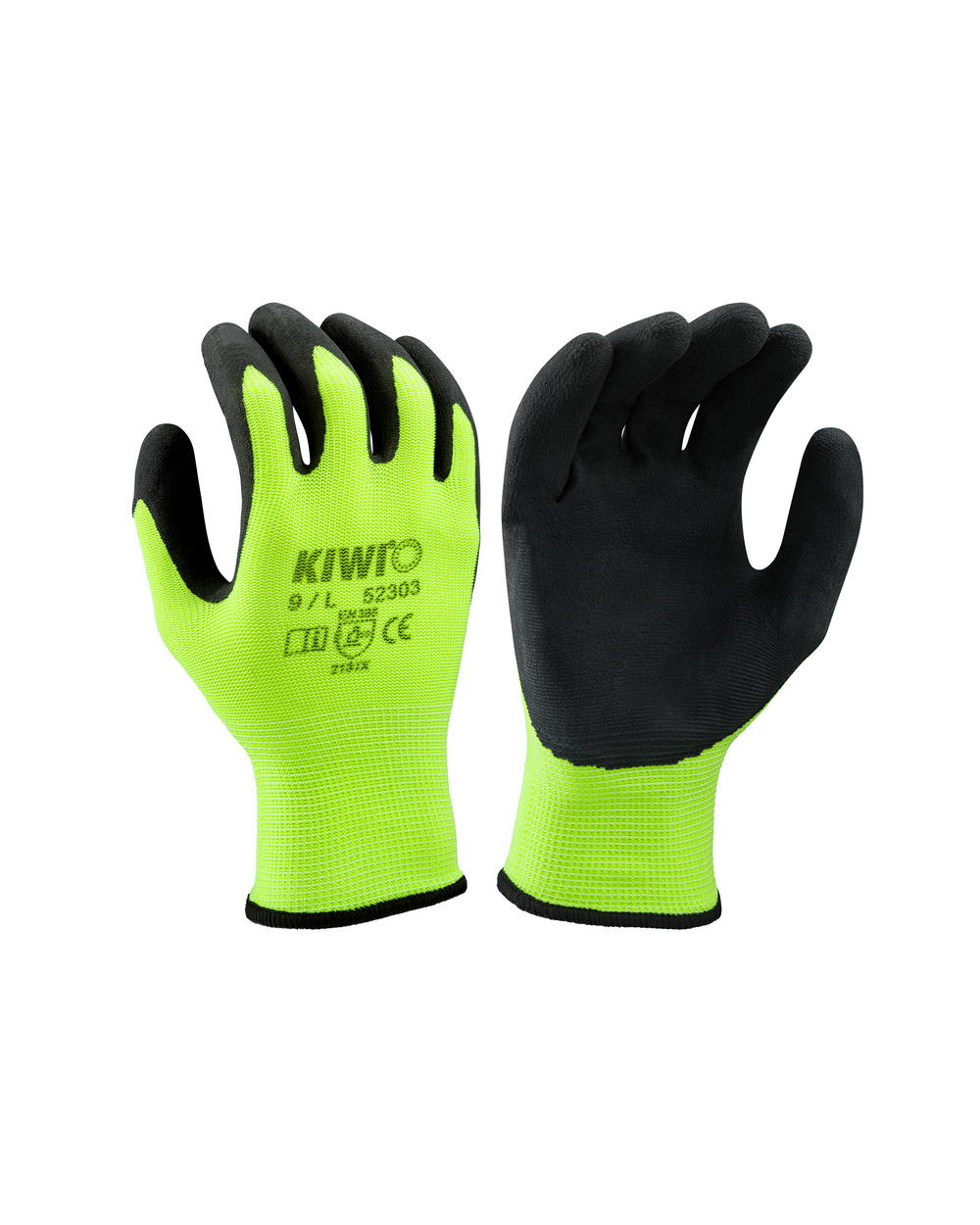 Kiwi Foam Latex Palm Coated Polyester Knit Neon Grip Gloves [52300]
