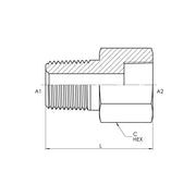 SS-5405-06-12 | 06 MP - 12 FP Straight Expander, Stainless Steel
