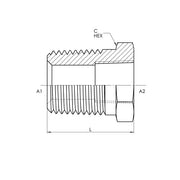 SS-5406-08-06 | 08 MP - 06 FP Straight Bushing, Stainless Steel