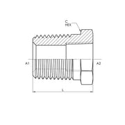 5406-24-16 | 24 MP - 16 FP Reducer Bushing, Carbon Steel