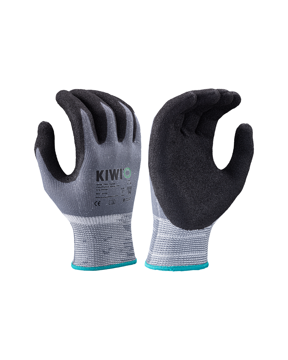 Kiwi A4 Cut Resistant Nitrile Palm Coated Polyethylene Blend Knit Grey Grip Gloves [54100]