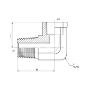 5502-08-06-FG | 08 MP - 06 FP 90 Street Elbow Forged, Carbon Steel