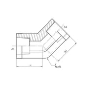 5505-06-06-FG | 06 FP - 06 FP 45 Elbow Forged, Carbon Steel