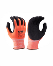 Kiwi A5 Cut Resistant Nitrile Palm Coated Polyethylene Blend Knit Orange Grip Gloves [55200]