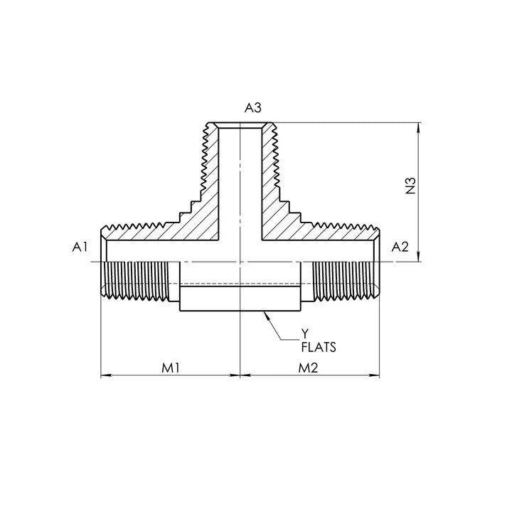 SS-5600-04-04-04 | 04 MP - 04 MP - 04 MP Tee, Stainless Steel