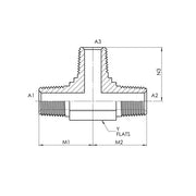 SS-5600-16-16-16 | 16 MP - 16 MP - 16 MP Tee, Stainless Steel