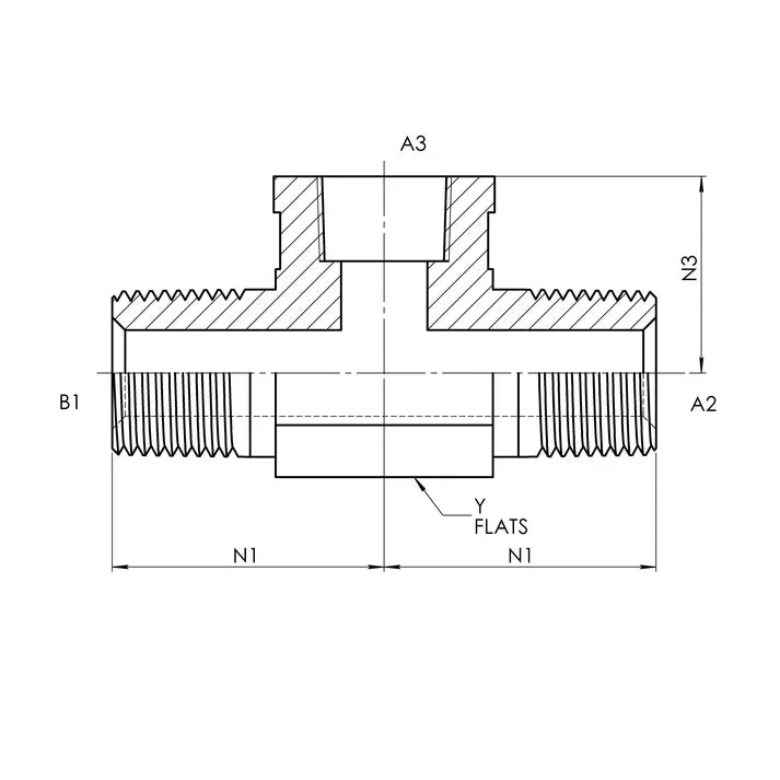 5601-12-12-12-FG | 12 MP - 12 MP - 12 FP Tee Forged, Carbon Steel