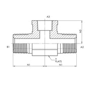 5601-08-08-08-FG | 08 MP - 08 MP - 08 FP Tee Forged, Carbon Steel