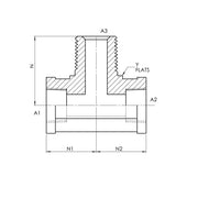 5604-06-06-06-FG | 06 FP - 06 FP - 06 MP Branch Tee Forged, Carbon Steel